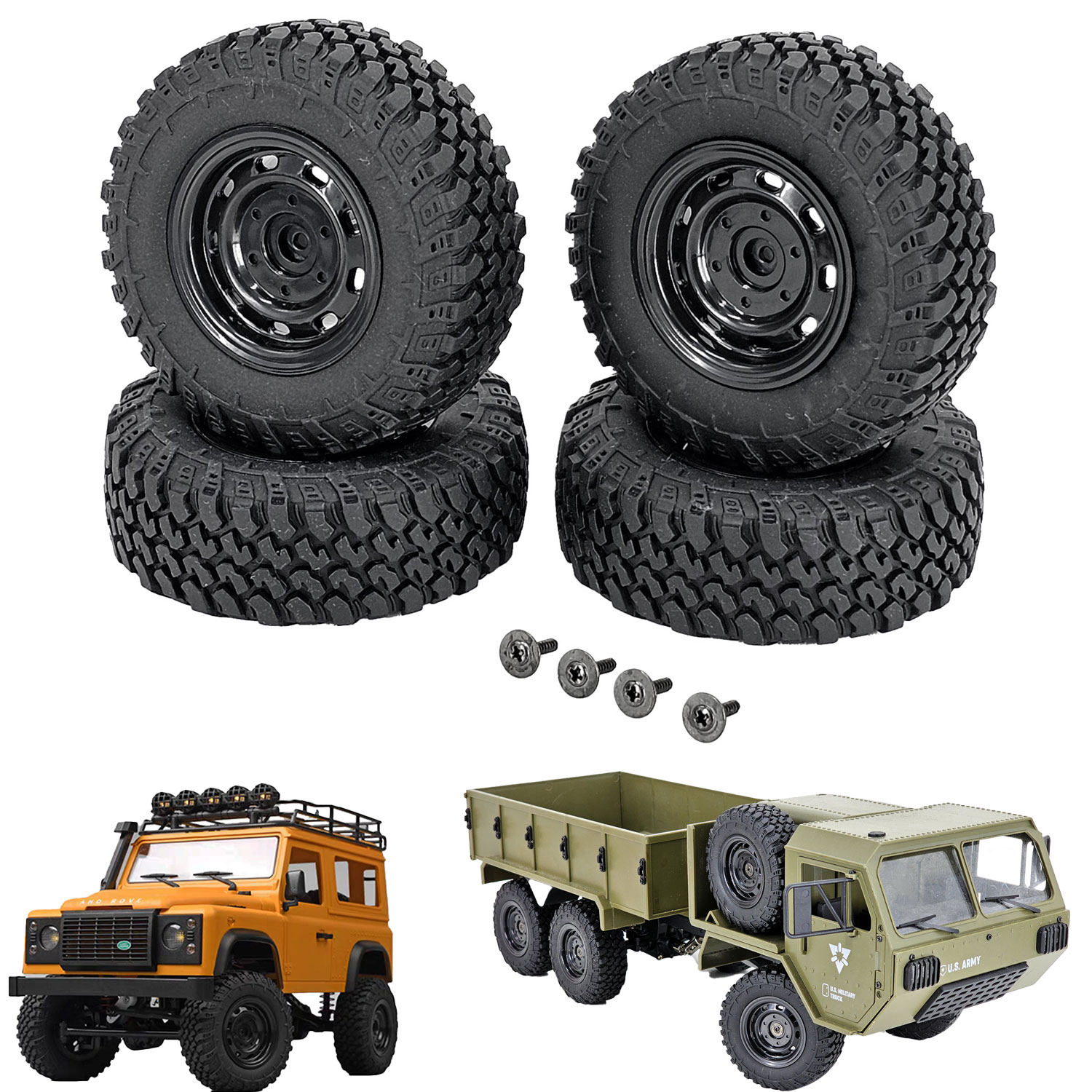 Rc Hobby Vehicles - 4PCS MN99S Original Tires,Compatible for MN78/82/90/98/99/168,