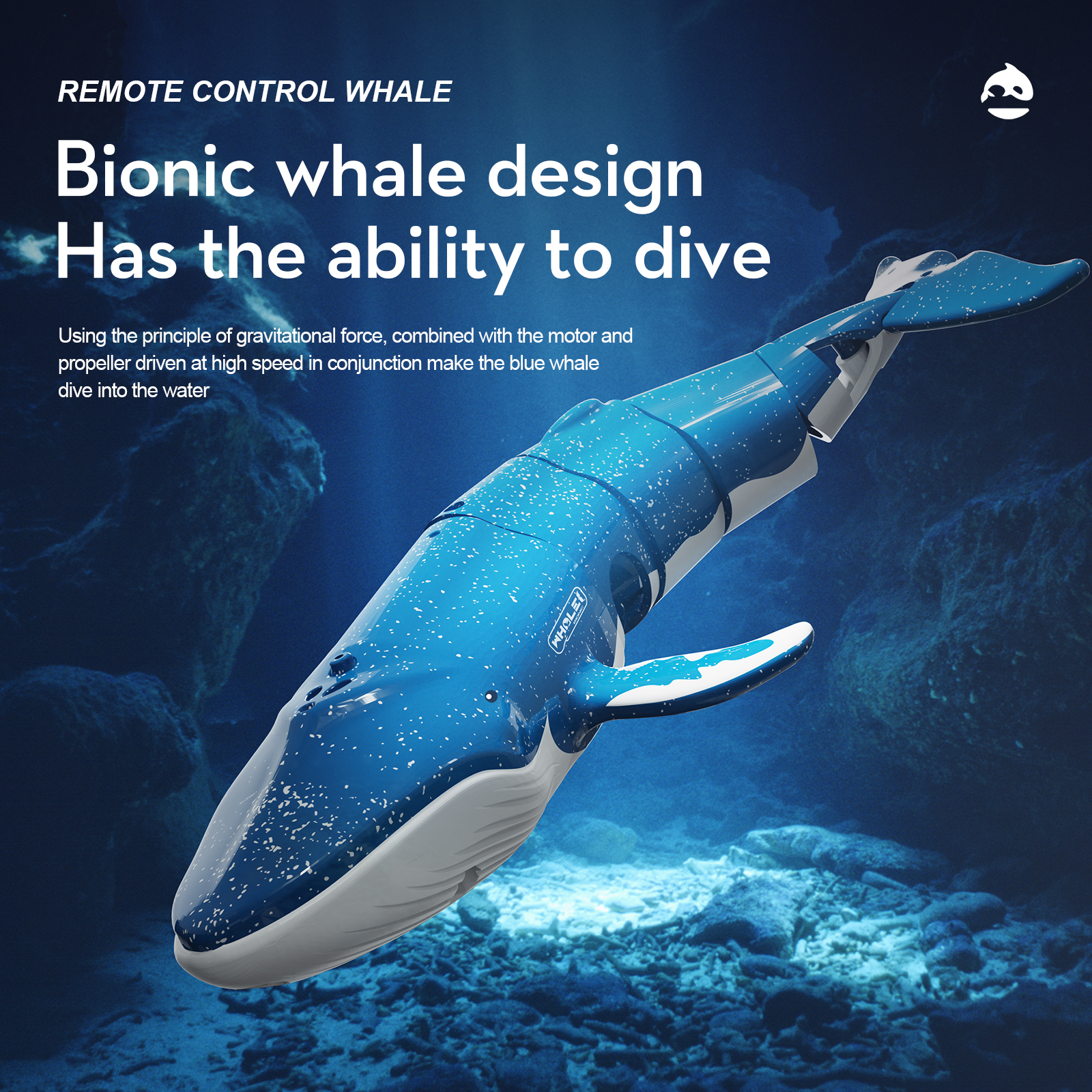 Rc Submarine Water - Spray Rc Whale Kids Toy Simulated