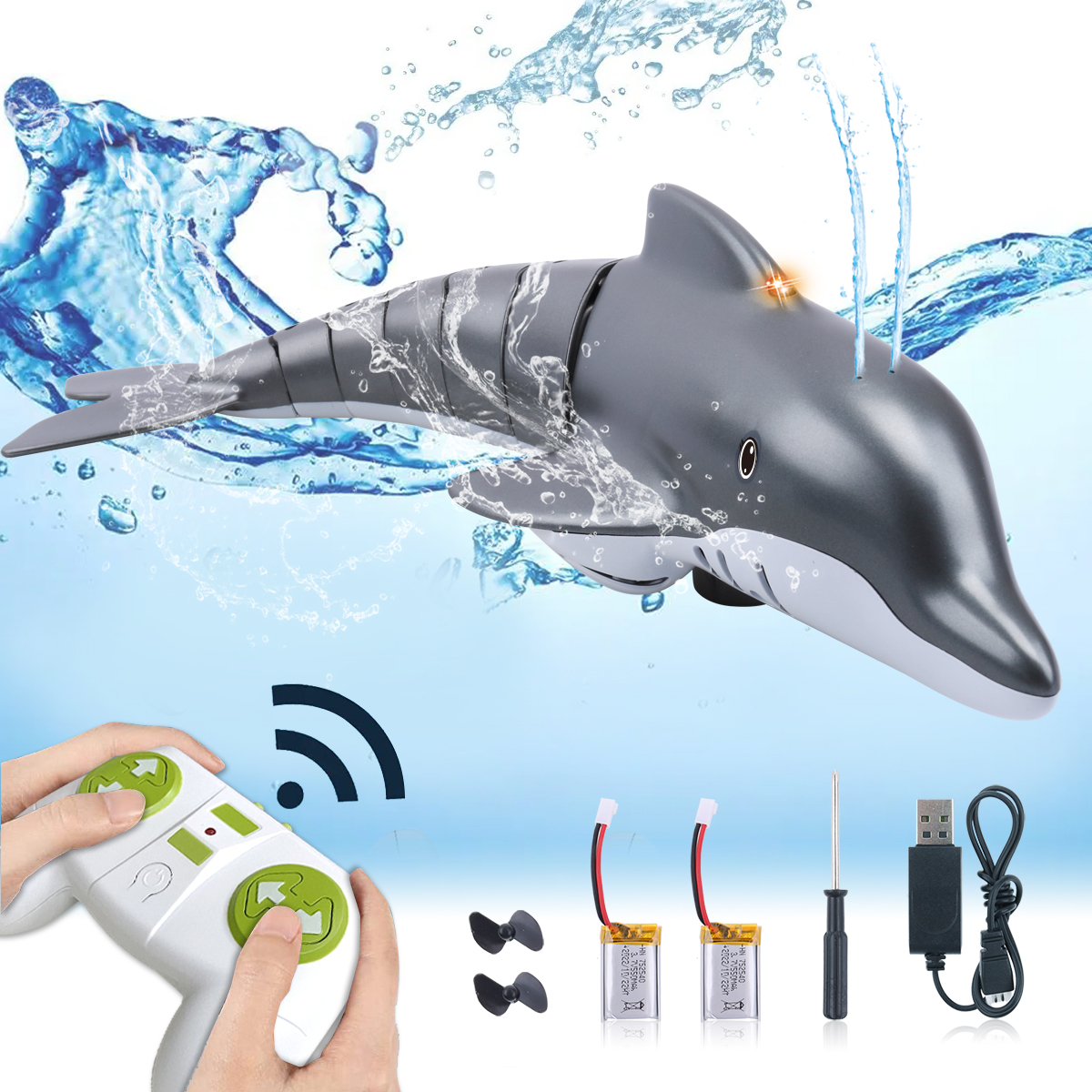 Rc Submarine Water - Shark Rc Dolphin whale Spray Water