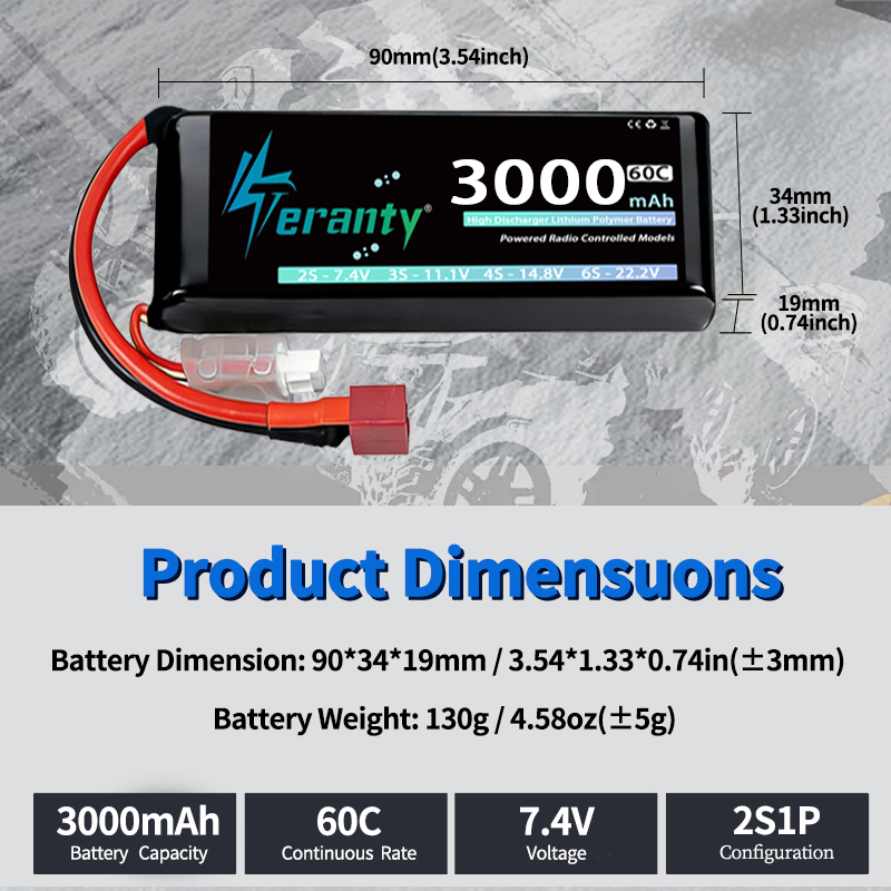 TERANTY 2S 3000mAh Lipo Batter - Rc Hobby Vehicles reseña y precio
