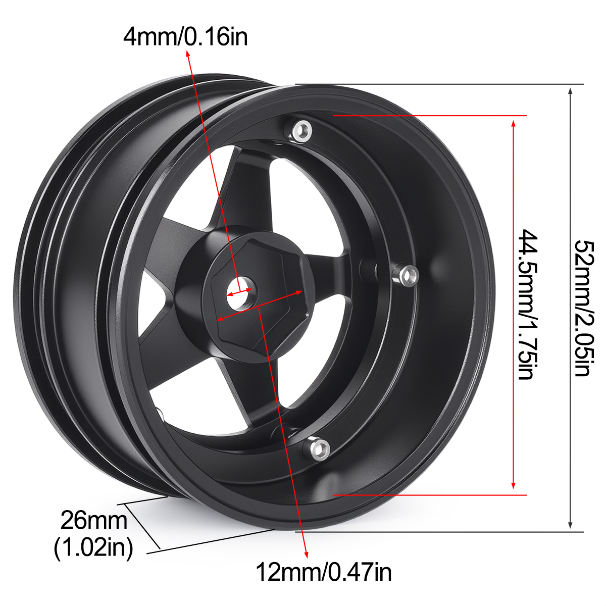 4Pcs Aluminum Wheel Hubs Rim 5 - Wheel Rim Rc reseña y precio