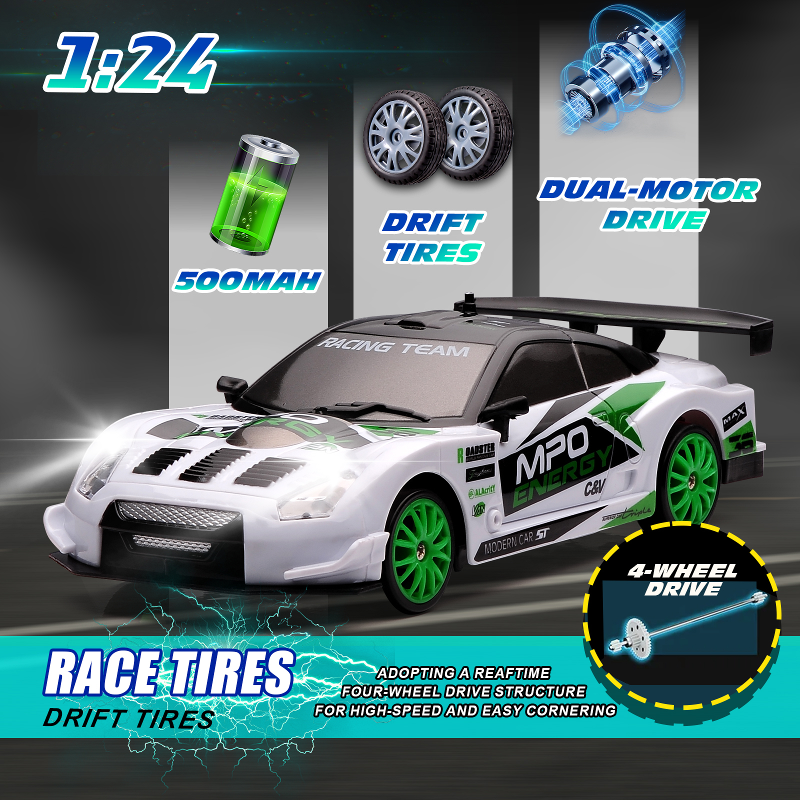 1:24 RC Drift Car 2.4G 4WD Hig - Rc Hobby Horizon reseña y precio