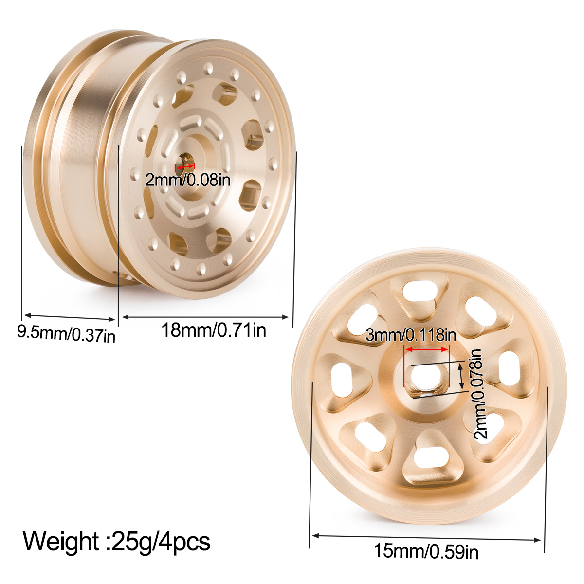 4Pcs 0.7 Inch Rubber Tires & B - Wheel Rim Rc reseña y precio