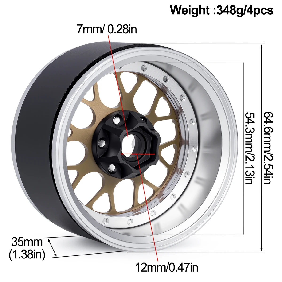 2.2 Inch Aluminum Beadlock Whe - Wheel Rim Rc reseña y precio