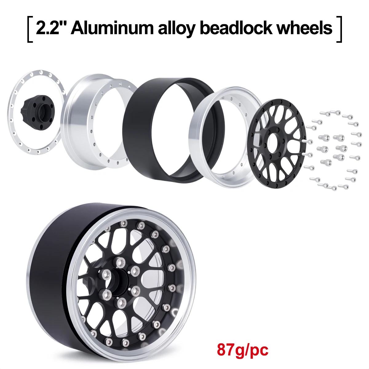 2.2 Inch Aluminum Beadlock Whe - Wheel Rim Rc reseña y precio